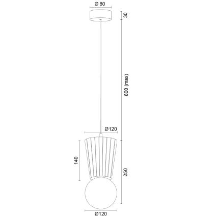 Argon 8951 - Suspension de salle de bains sur câble VOLANTE 1xG9/6W/230V IP44 beige