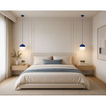 Argon 9000 - Suspension d'extérieur sur câble LIV 1xE27/15W/230V IP44 bleue