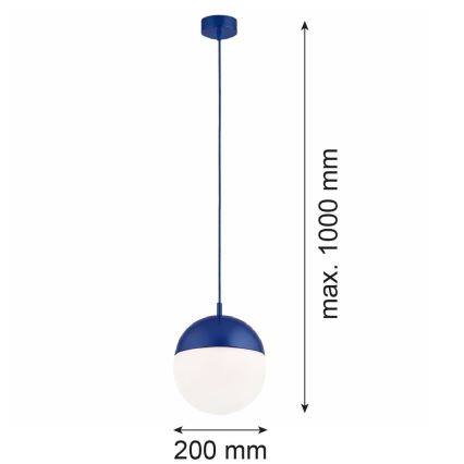 Argon 9000 - Suspension d'extérieur sur câble LIV 1xE27/15W/230V IP44 bleue
