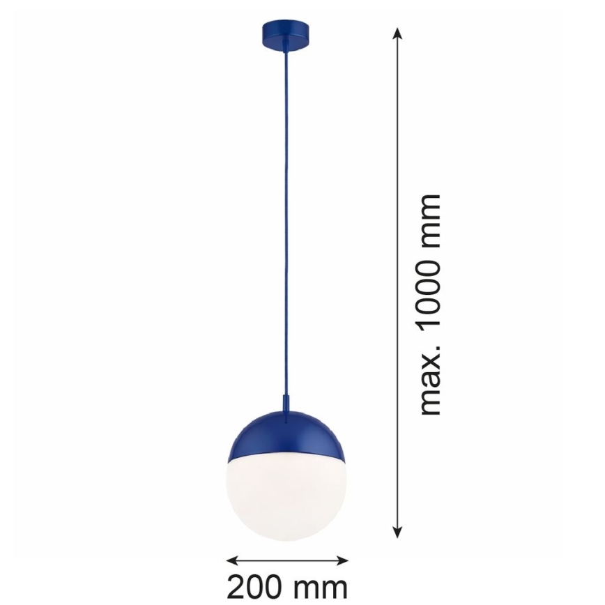 Argon 9000 - Suspension d'extérieur sur câble LIV 1xE27/15W/230V IP44 bleue