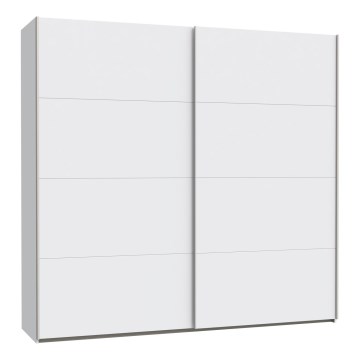 Armoire avec miroir KARO 220 x 210 cm blanche