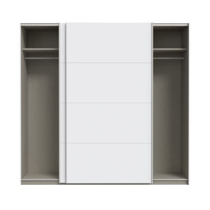 Armoire avec miroir KARO 220 x 210 cm blanche