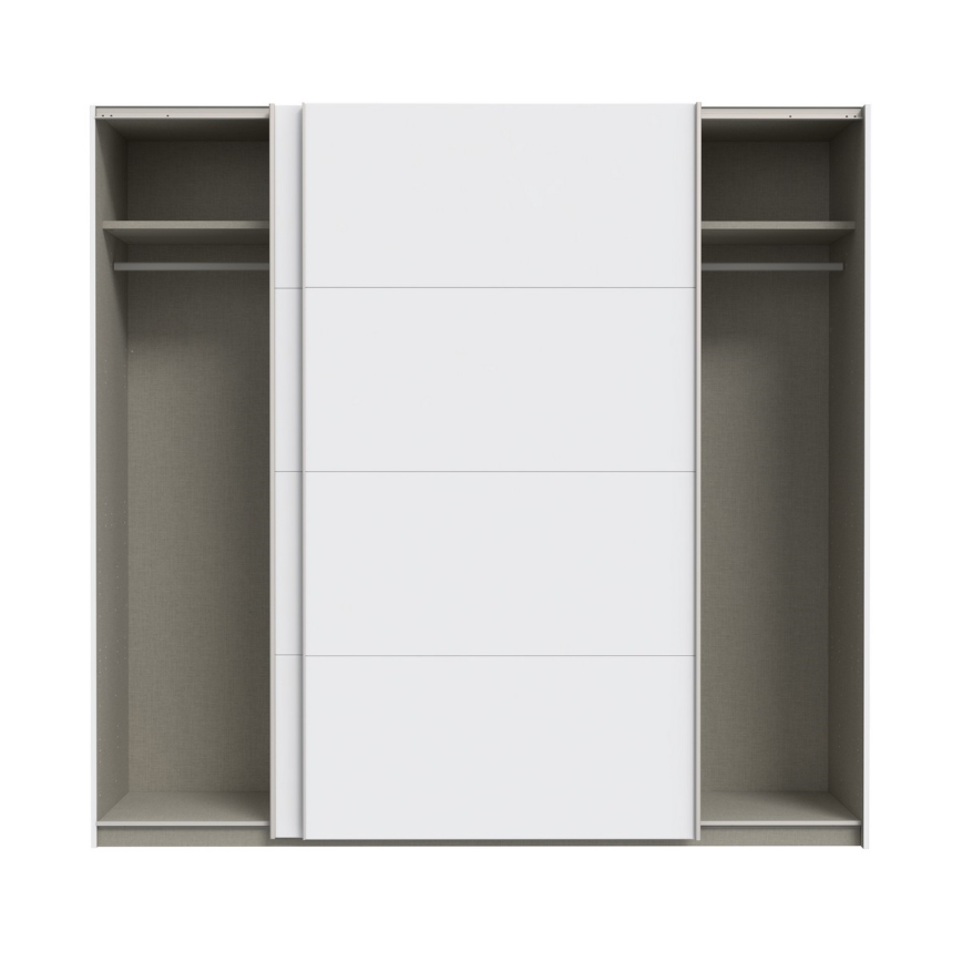 Armoire avec miroir KARO 220 x 210 cm blanche
