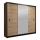Armoire avec miroir MIRO 203x215 cm chêne craft/noir