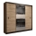 Armoire avec miroir MIRO 250x215 cm chêne craft/noir