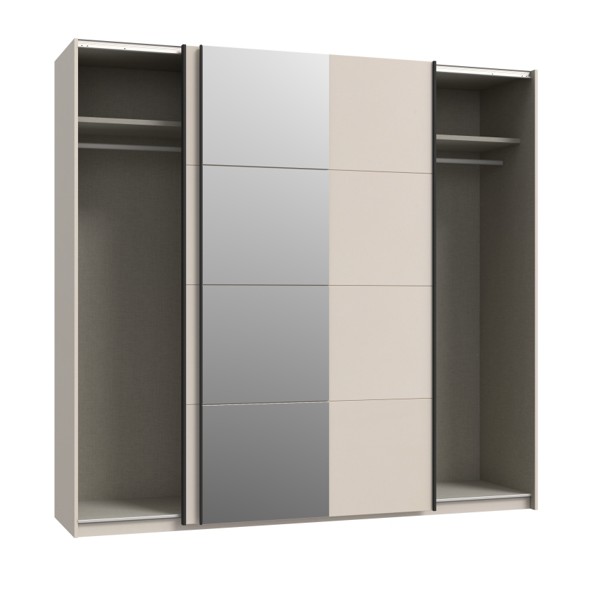 Armoire avec miroir ODEN 220x210 cm beige