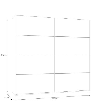 Armoire avec miroir ODEN 220x210 cm beige