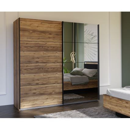 Armoire avec miroir OREN 220x210 cm chêne artisan