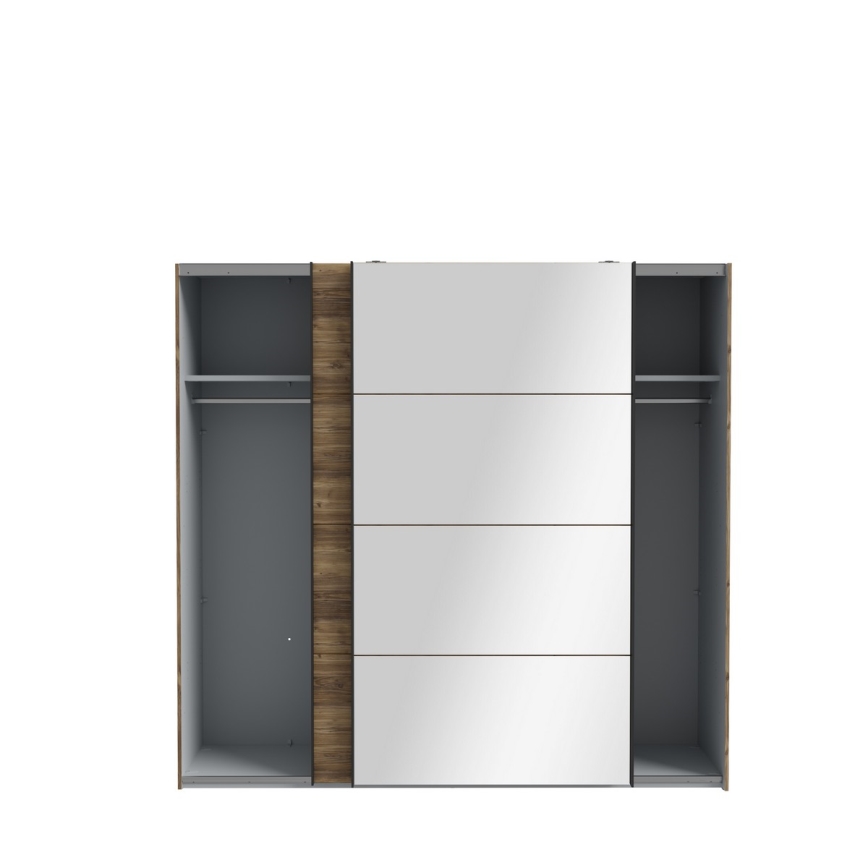 Armoire avec miroir OREN 220x210 cm chêne artisan