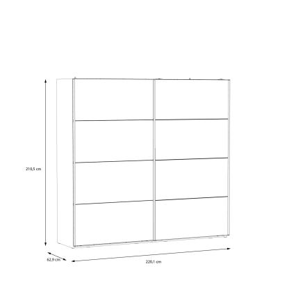 Armoire avec miroir OREN 220x210 cm chêne artisan