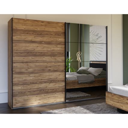 Armoire avec miroir OREN 270x210 cm chêne artisan