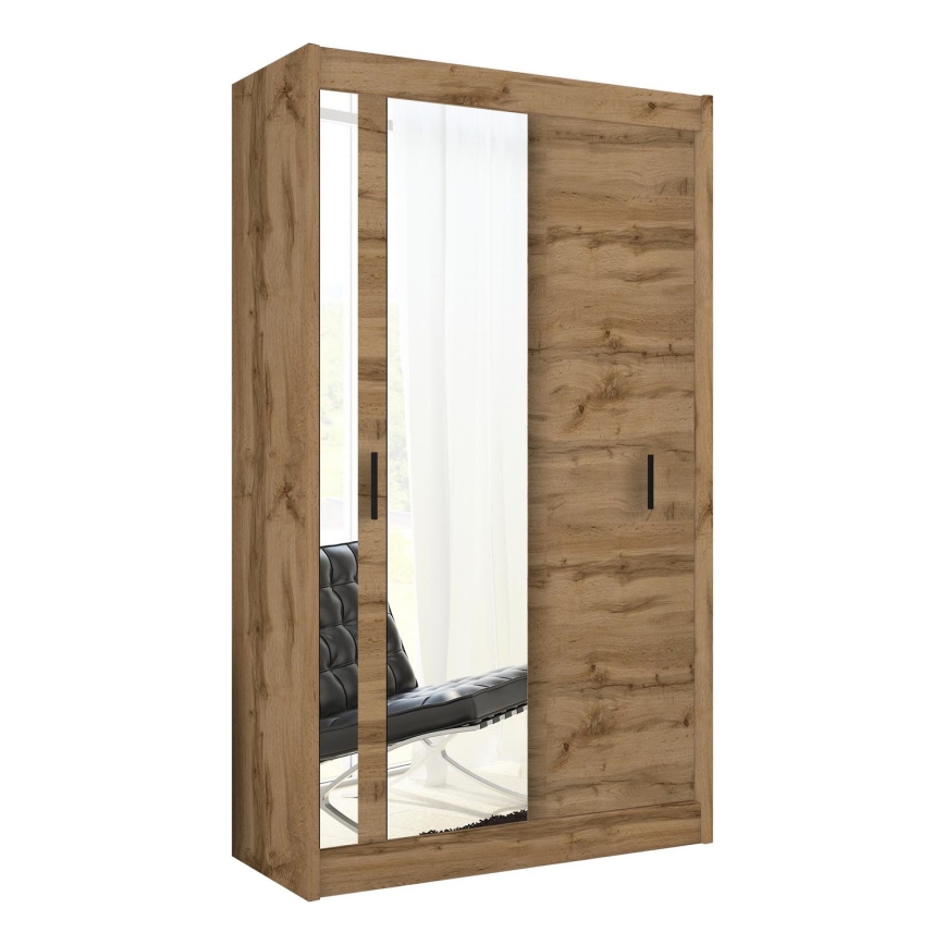 Armoire avec miroir SABRINA 120x215 cm chêne wotan