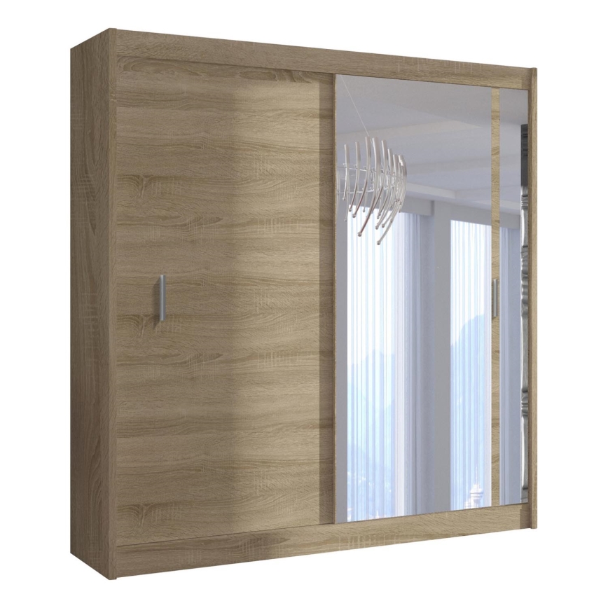 Armoire avec miroir SABRINA 180x215 cm chêne sonoma
