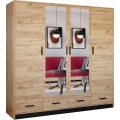 Armoire avec miroir SANNA 200x215 cm chêne craft