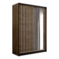 Armoire avec miroir SANTINO 150x215 cm chêne craft/noir