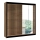 Armoire avec miroir SANTINO 203x215 cm chêne craft/noir