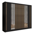 Armoire avec miroir SANTINO 250x215 cm noir/chêne craft