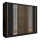 Armoire avec miroir SANTINO 250x215 cm noir/chêne craft