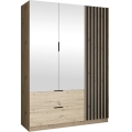 Armoire avec miroir VISTA 150x215 cm chêne artisan/graphite