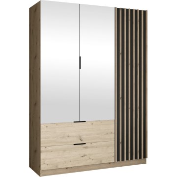Armoire avec miroir VISTA 150x215 cm chêne artisan/graphite