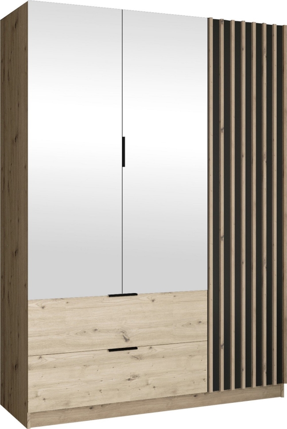 Armoire avec miroir VISTA 150x215 cm chêne artisan/graphite