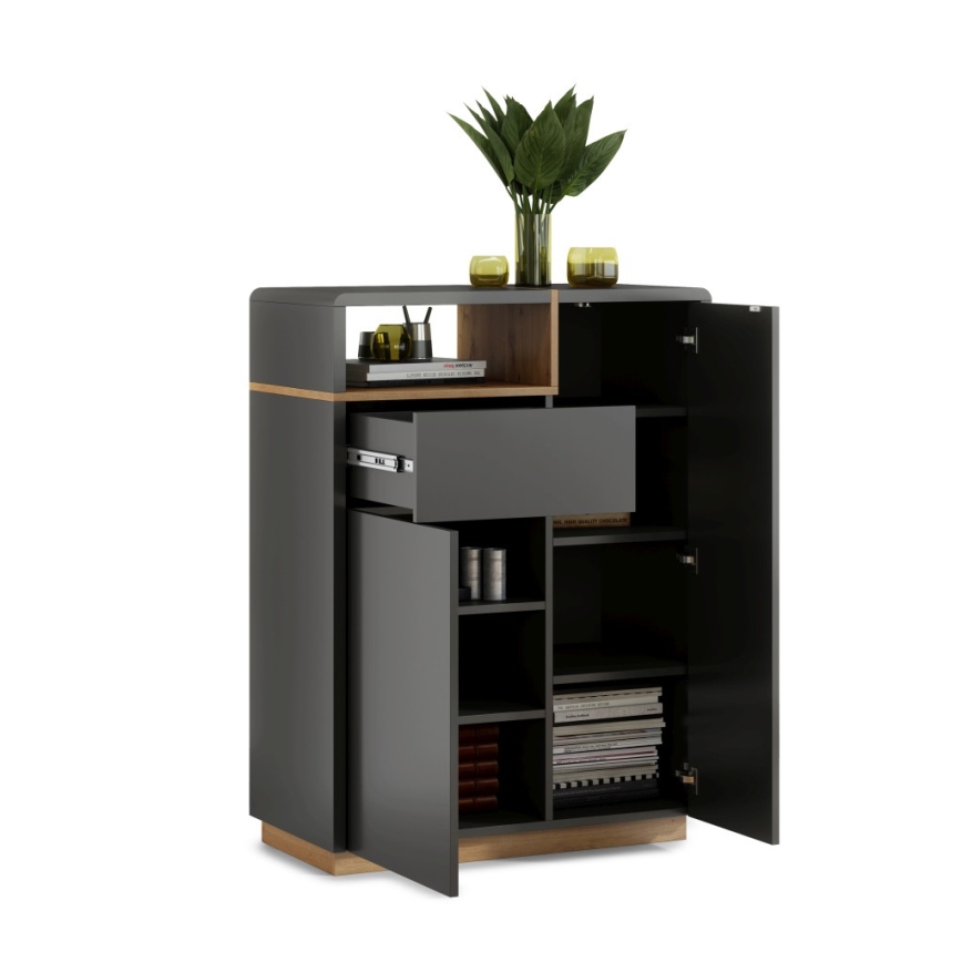 Armoire avec tiroir FRED anthracite/chêne artisan