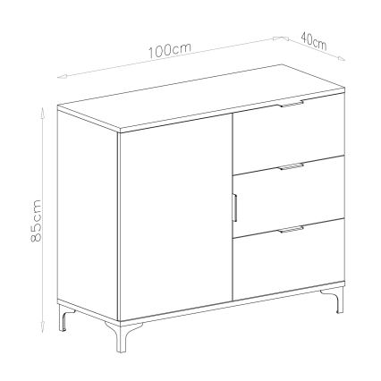 Armoire avec tiroirs LORA blanc