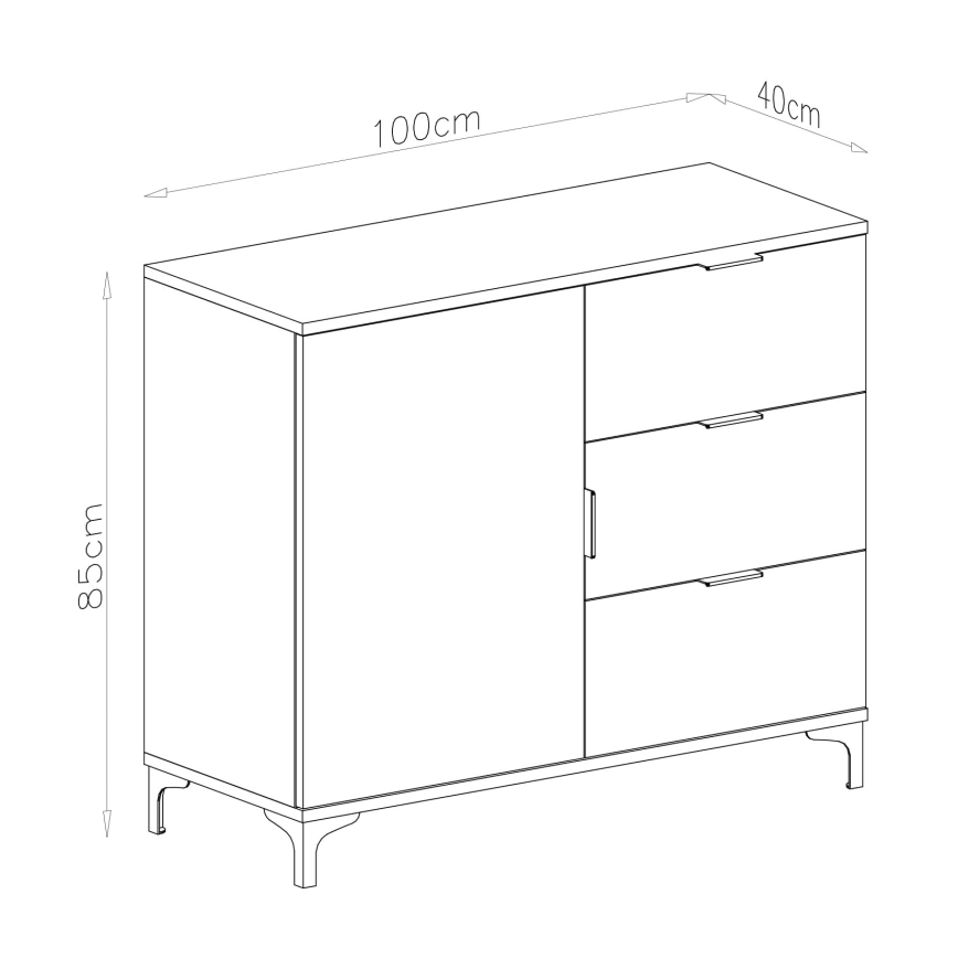 Armoire avec tiroirs LORA blanc