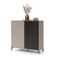 Armoire avec tiroirs RONJA taupe/noir