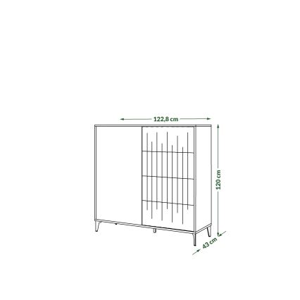 Armoire avec tiroirs RONJA taupe/noir