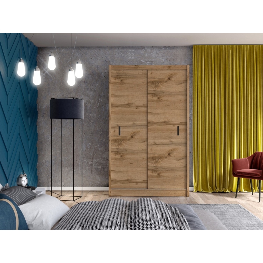 Armoire à portes coulissantes SAPHIRA 150x215 cm chêne wotan