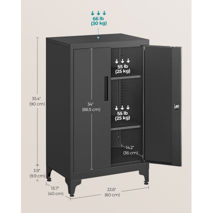 Armoire de bureau KAZE 60 x 40 cm noire