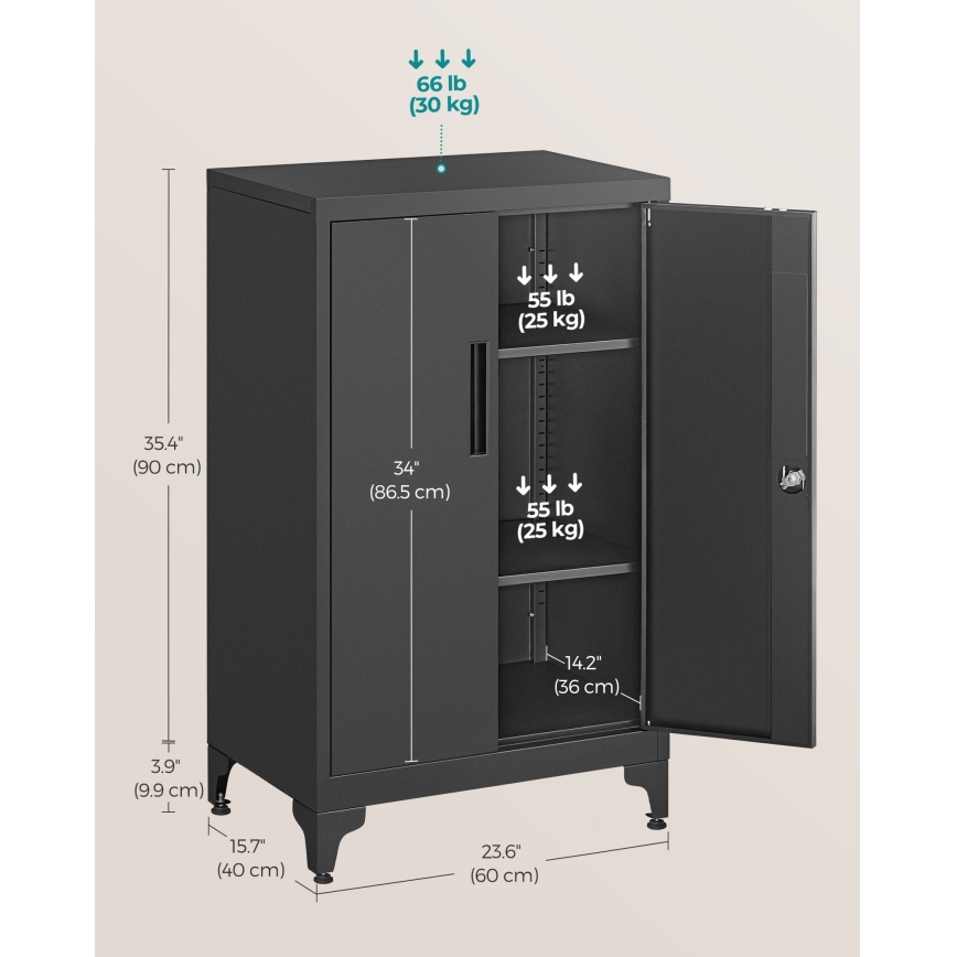 Armoire de bureau KAZE 60 x 40 cm noire