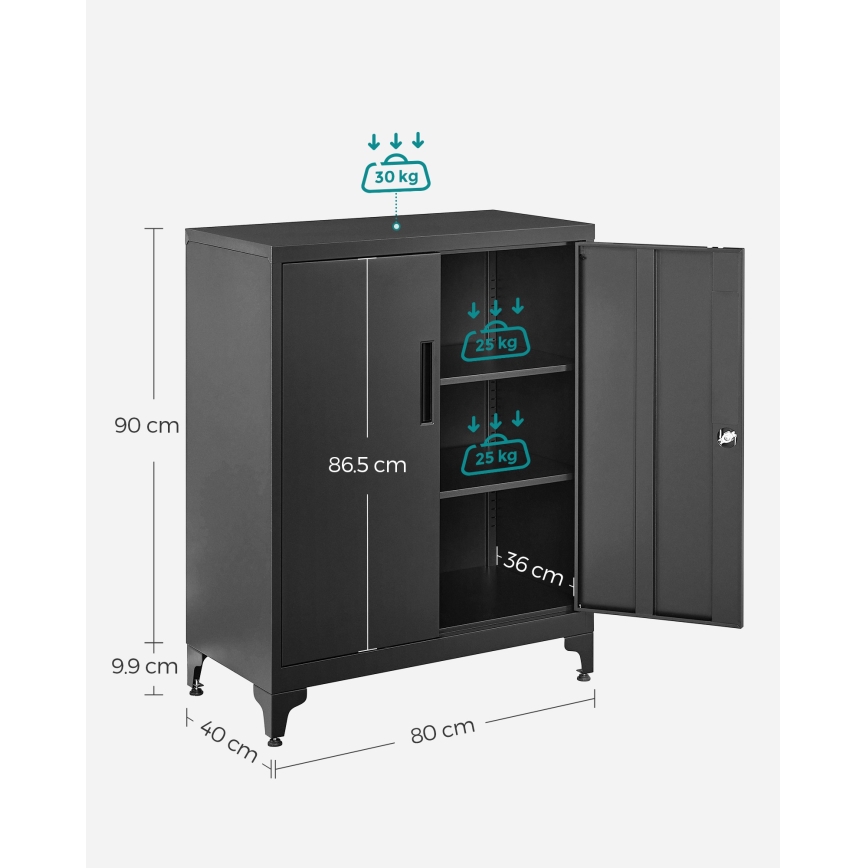 Armoire de bureau KAZE 80 x 40 cm noire