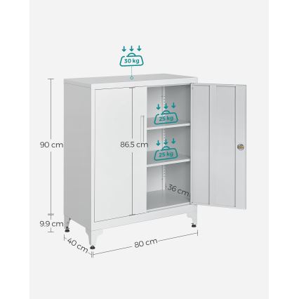 Armoire de bureau KAZE 80x40 cm blanche