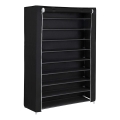 Armoire de rangement en tissu à étagères MATIS 100 x 162 cm noire