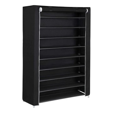 Armoire de rangement en tissu à étagères MATIS 100 x 162 cm noire
