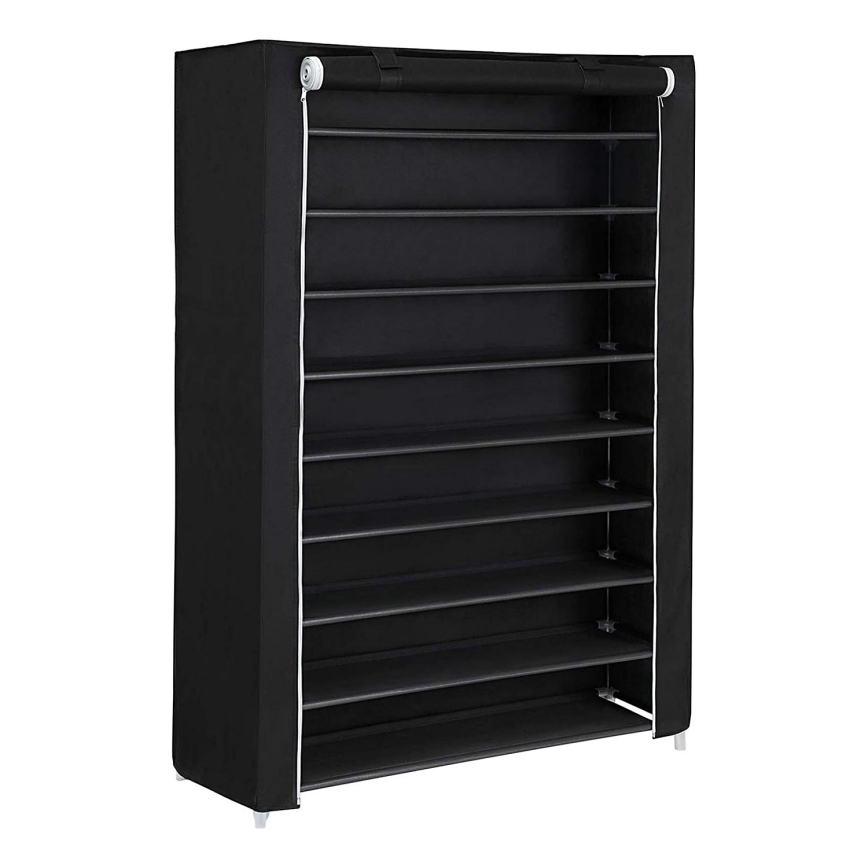 Armoire de rangement en tissu à étagères MATIS 100 x 162 cm noire