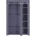 Armoire de rangement en tissu avec étagères et tringle à vêtements MATIS 110x175 cm gris