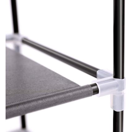 Armoire de rangement en tissu avec étagères MATIS 88x160 cm noire