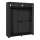Armoire de rangement en tissu MATIS 140 x 174 cm, noire, avec étagères et tringle à vêtements