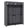 Armoire de rangement en tissu MATIS 140x174 cm, grise, équipée d