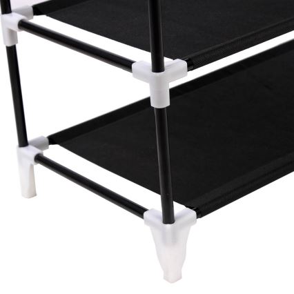 Armoire de rangement en tissu MATIS 58x160 cm, noire, avec étagères