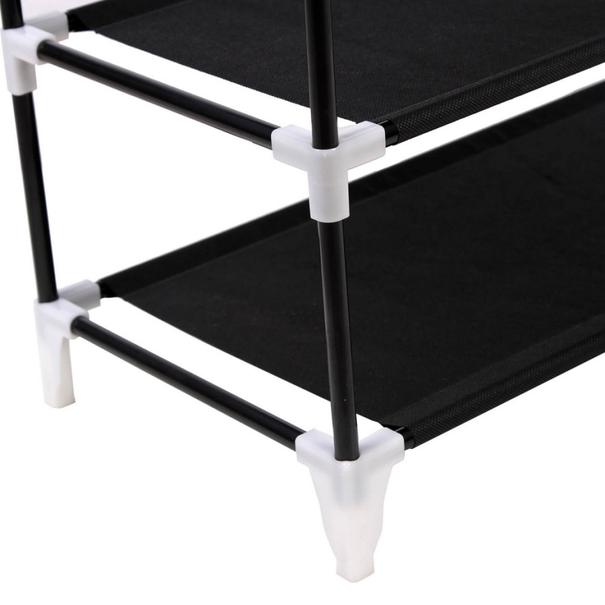 Armoire de rangement en tissu MATIS 58x160 cm, noire, avec étagères