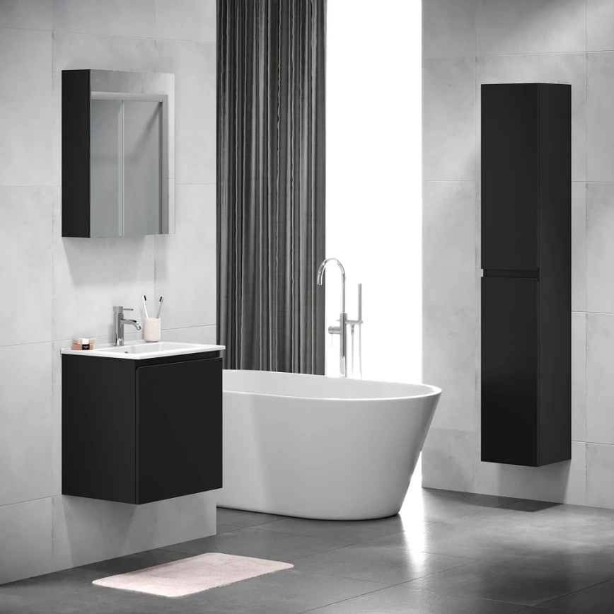 Armoire de salle de bain avec miroir HENRY 65x50 cm noir