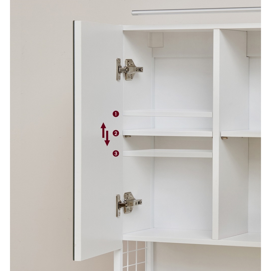 Armoire de salle de bains à miroir SKY, blanche