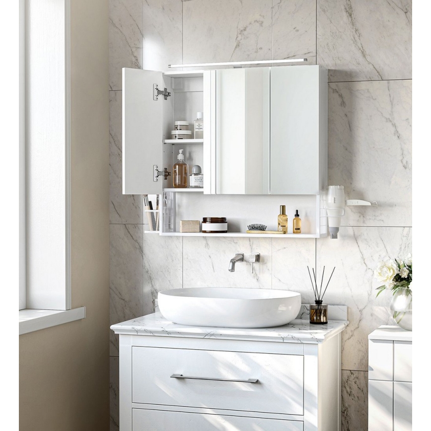 Armoire de toilette à miroir SKY blanche