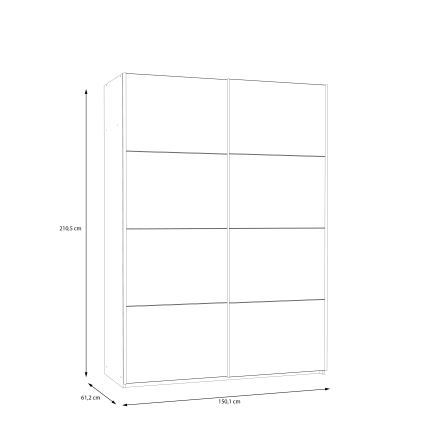 Armoire KARO 150 x 210 cm, blanc / chêne artisan