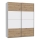 Armoire KARO 170 x 210 cm, blanc/chêne artisan