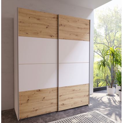 Armoire KARO 170 x 210 cm, blanc/chêne artisan